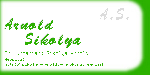 arnold sikolya business card